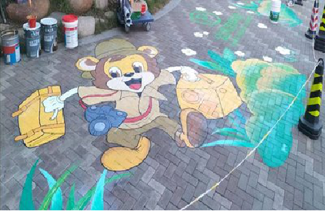 凤冈夏季画地面彩绘会遇到的问题