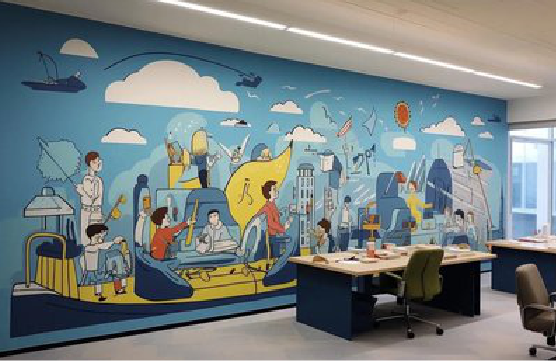  凤冈办公室墙绘的特点。